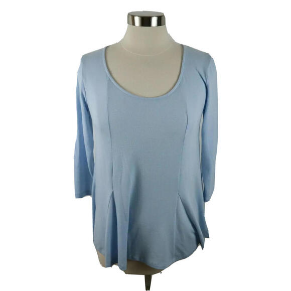 NEW The Limited Womens 3/4 Sleeve Scoop Neck Light Blue Blouse XS - Picture 1 of 10